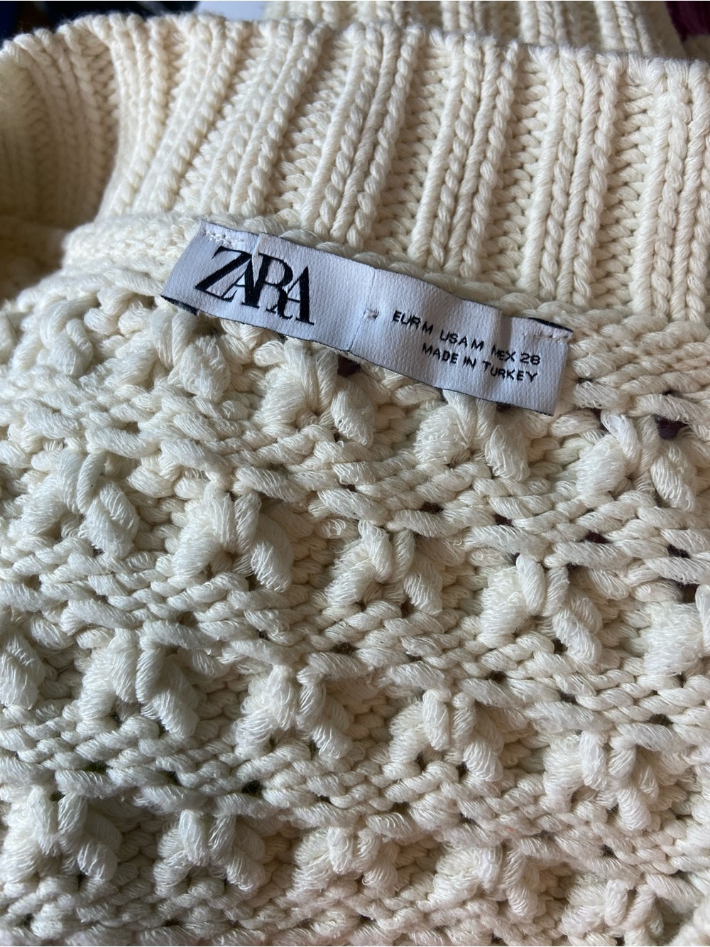Zara Chunky Knit Colorblock Sweater Vest Medium M Sleeveless Top Oversized - Picture 8 of 12